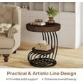thumbnail image 6 of 19.69'' X 24.8'' Round End Table 2-Tier Storage Shelf Faux Marble Top Arc-Shaped Frame Accent Table Nightstand Rustic Brown And Black 2-Piece Set For Living Room Bedroom, 6 of 10