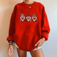 thumbnail image 2 of Moda mujer estampado o-cuello pulóver Tops manga larga cómoda blusa sudadera Pompotops  gfhjh15992, 2 of 4