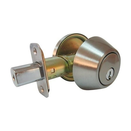 Satin Nickel Metal Single Cylinder Deadbolt - ANSI Grade 3, 1.75 in.
