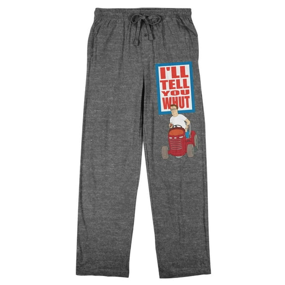 King Of The Hill I'll Tell You What Men's Gray Heather Sleep Pajama Pants-3XL