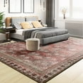 thumbnail image 3 of Ultrug Vintage Floral Rugs Soft Boho Area Rug Indoor Carpet for Living Room Bedroom Home Decor,4'x6',Dark Red, 3 of 7