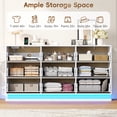 thumbnail image 6 of ANPOO 63" W High Gloss White Dresser for Bedroom w/ LED Light & Power Outlet, Large Floating 9 Drawer Dresser w/ Handle Free, Long Modern Storage Chest of Drawer for Bedroom, Cream Dresser, 6 of 11