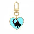 thumbnail image 1 of Happiness Queen Club Q Poker Gold Heart Keychain Metal Keyring Holder, 1 of 3