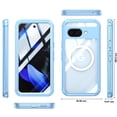 thumbnail image 2 of ELEHOLD for Google Pixel 9A Case, Clear HD Screen Protector Cover Shockproof Dustproof Full Body Protection Magnetic Slim Rugged Phone Case for Google Pixel 9A,Blue, 2 of 5