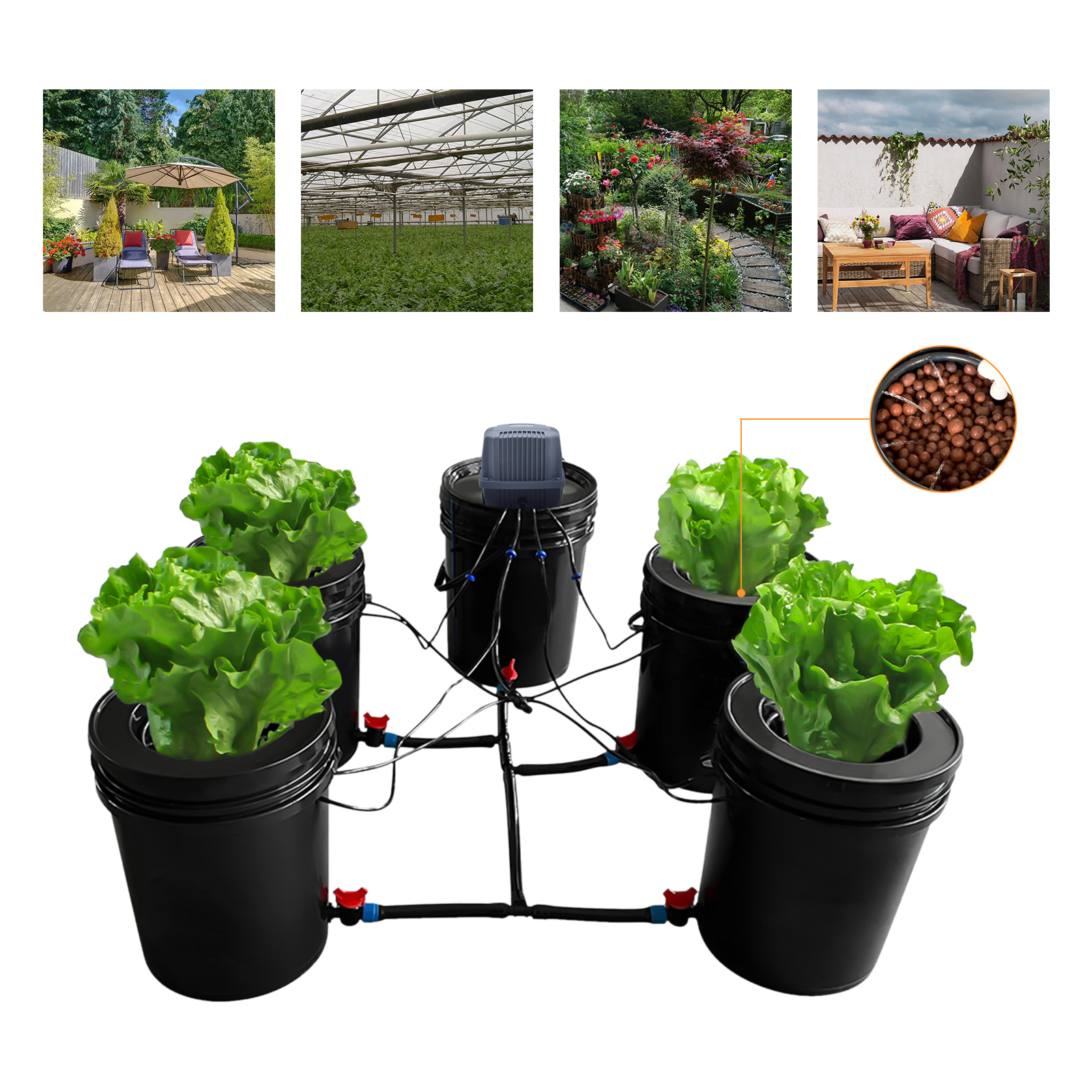 Miumaeov Hydroponics Growing System 5 Gallon Hydroponic Bucket Kit