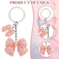 thumbnail image 5 of Pink Keychain Double Keychain Bowknot Bag Charms Handbags Bag Pendant Purse Accessories With Stainless Steel, 5 of 7