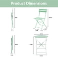 thumbnail image 4 of Yardgrace 3-Piece Folding Steel Patio Bistro Set, 2 Chairs and Table, Pea Green, 4 of 8