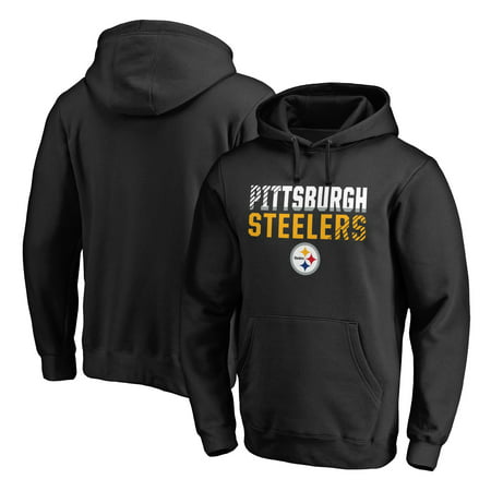 Men's NFL Pro Line by Fanatics Branded Black Pittsburgh Steelers Iconic Collection Fade Out Pullover Hoodie