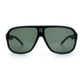 thumbnail image 4 of Mens Large Tempered Glass Lens Racer Plastic Manly Sunglasses Matte Black, 4 of 8
