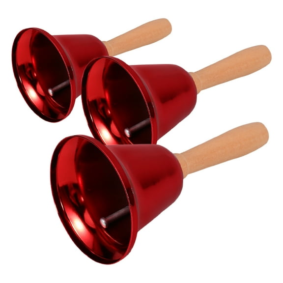 Sparsain Metal Call Bell Hand Bell Classroom Bell (Electroplated Red) 3pcs