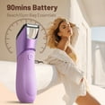 thumbnail image 2 of Nogroa Bikini Trimmer for Women, Pubic Hair Trimmer with Mirror & LED Light, Cordless Electric Razor Body Shaver for Trip, USB Rechargeable, IPX7 Waterproof, Ceramic Blade - for Silk Skin, Purple, 2 of 9