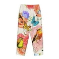 thumbnail image 5 of Kll Womens Flowers And Birds Watercolor Print Pajama Pants Soft Pajama Bottoms For Women Cozy Lounge Pants, 5 of 9