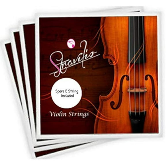 Top Race 4/4 & 3/4 Violin Strings Replacement - Bronze Violin Strings Full Set (G-D-A-E) - Violin String w/Ball Ends - Long-Lasting Silver-Wound Steel Strings - Warm Tone, Flexible - For All Levels