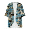 thumbnail image 4 of Meichang Kimono Cardigans for Women Open Front Chiffon Kimono Cardigan Boho Floral Print Kimonos Casual Beach Wear Cover Up Blouse Top, 4 of 5