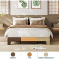 thumbnail image 4 of Eastvita Full Bed Frame, Platform Wood Bed Frame with Wooden Slat and Metal Slat Support, 10.24" Underbed Storage Space, No Headboard, No Box Spring Needed, Easy Assembly, Pine, 4 of 9