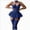 Blue, variant on Choker Corset Underwire Lace Sheer Garter Stockings Babydoll Lingerie Set with Thong 4 Piece Outfits (Blue,XL)