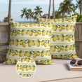 thumbnail image 2 of Summer Lemons Outdoor Pillow Covers Pack of 2 Yellow Fruit Leaf Striped White Background Waterproof Throw Pillow Covers Decorative Cushion Cases for Patio Garden Tent Balcony Couch 24x24 inch, 2 of 9