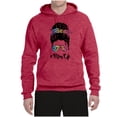 thumbnail image 3 of Mom Life Messy Hair Bun | Tie Dye Leopard Print Bandana | Funny Mother's Day Mother's Day Unisex Hoodie Sweatshirt, Vintage Heather Red, 2XL, 3 of 5