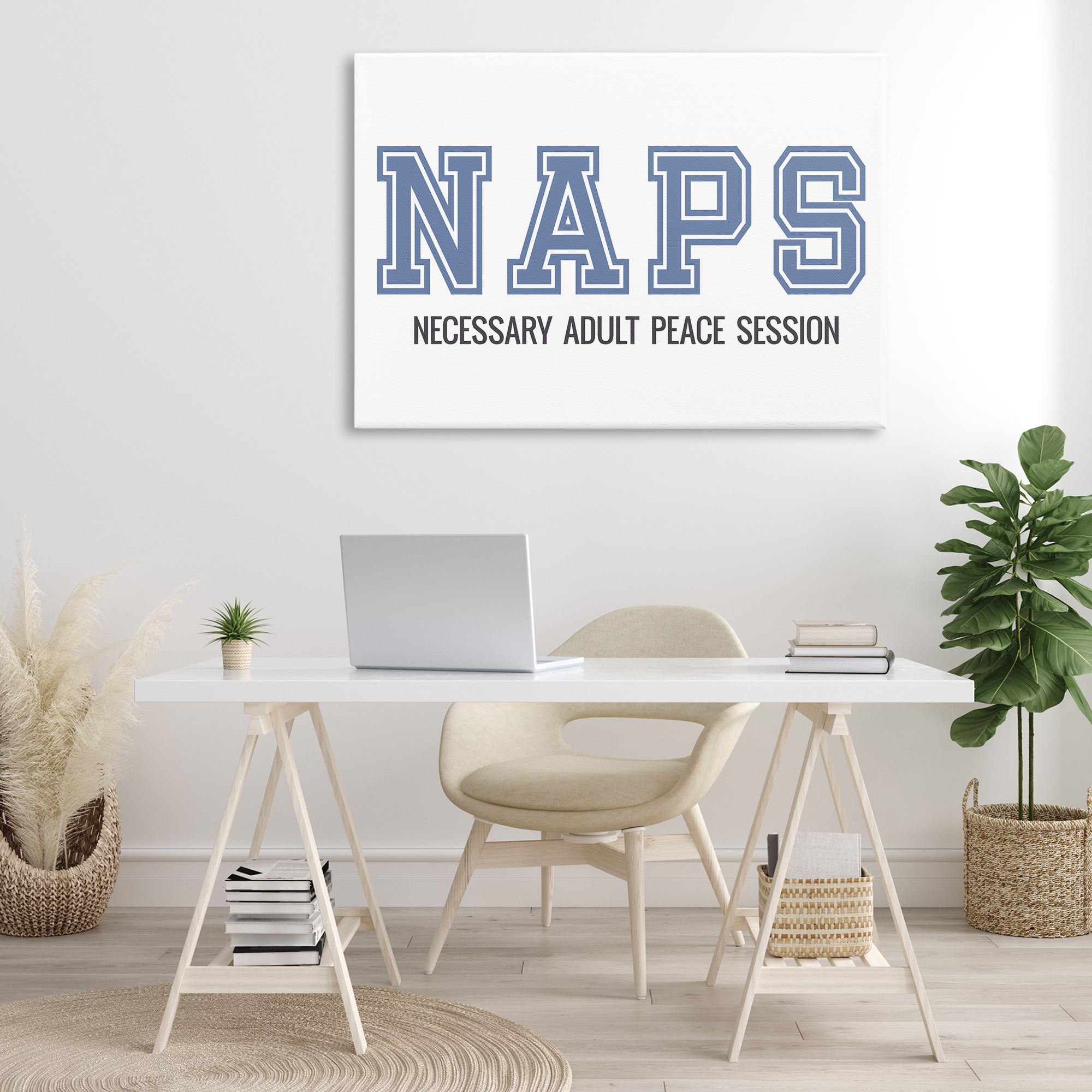 Stupell Industries Funny Naps Phrase Typography Painting Gallery Wrapped Canvas Art Print Wall Art, 45 x 30