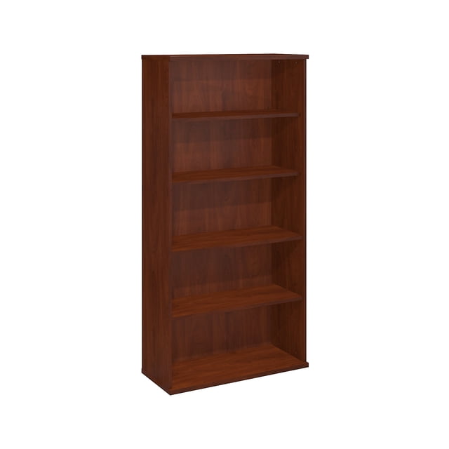 Pemberly Row 36"W 5-Shelf Bookcase in Hansen Cherry - Engineered Wood