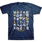 Mens Nickelodeon 90s Throwback Shirt - Retro Nick Group tee - Classic Nick Graphic T-Shirt (Athletic Navy, Medium)