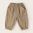 thumbnail image 4 of Jalioing Toddler Kids Cargo Pants Elastic Waist Plain Casual Pants Boys Girls Fashion Loose Wide Leg Pants with Pocket, 4 of 6
