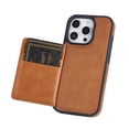 thumbnail image 5 of Compatible with iPhone 16 Pro Wallet Phone Case,PU Leather Back Flip Kickstand,With Card Slots,Durable Shockproof Rugged Ultra SLim Phone Case Cover Fit for iPhone 16 Pro,Brown, 5 of 6
