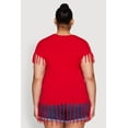 thumbnail image 5 of Womens Plus Size Fringe Trim Tee, 5 of 5