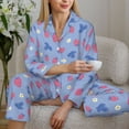 thumbnail image 6 of Lsque Strawberry And Flowers Pattern Long Sleeve Pajama Set for Women - Soft 2-Piece Sleepwear and Loungewear Set with Pockets, Comfy Nightwear-XX-Large, 6 of 7