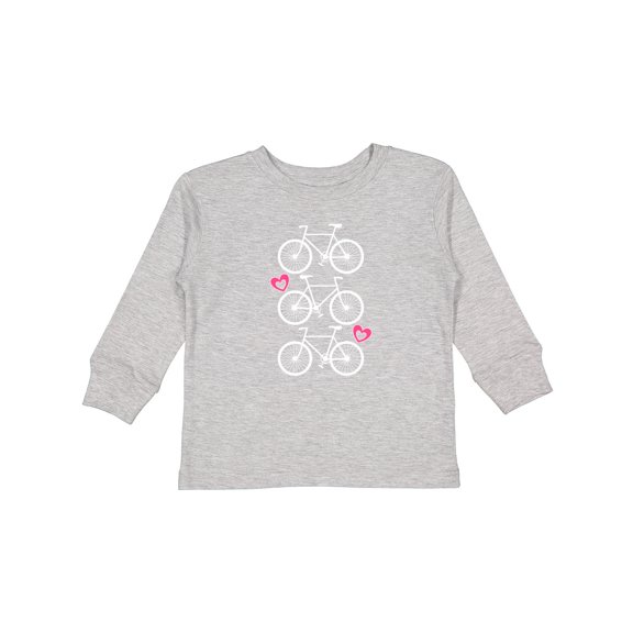 Inktastic Biking Gifts Bicycle Silhouette Girls Long Sleeve Toddler T-Shirt