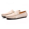 thumbnail image 4 of Mocasines de moda para hombre, zapatos formales para hombre, zapatos de negocios informales, mocasines beige, zapatillas planas para caminar (26 cm), 4 of 4