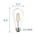 thumbnail image 6 of Luxrite ST19 ST58 Edison Dimmable LED Light Bulb 5W=60W 2700K Warm White, 550 Lumens, E26, 4-Pack, 6 of 7