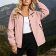 thumbnail image 4 of Ke1Clo Women's Lightweight Hooded Jacket Casual Zip Up Long Sleeve Windbreaker Outdoor Spring Fall Loose Fit Cardigan Coat Pink XXL, 4 of 7