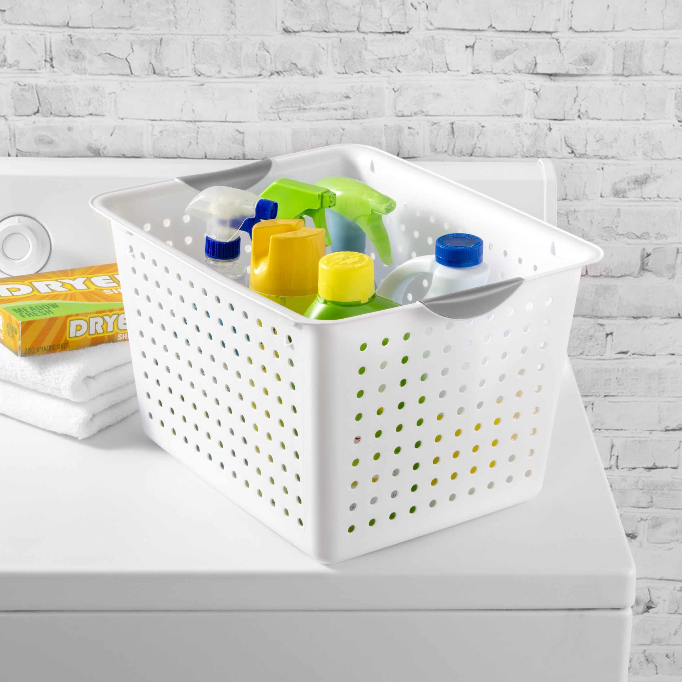 Sterilite Deep Ultra™ Basket, Open Plastic Storage Bin, Organization Solution, White