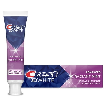 Crest 3D White Advanced Radiant Mint, Teeth Whitening Toothpaste, .85 Oz