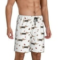 thumbnail image 2 of Pofeuu Dachshund Dog Print Men's Soft Woven Elastic Waistband Sleep Pajama Short-Small, 2 of 6