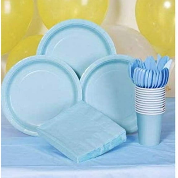 Plastic Utensils, 48-ct. Packs (16 Forks, 16 Spoons & 16 Knives) (Light Blue, Plastic Utensils 48 Ct. Packs)