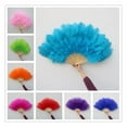 thumbnail image 2 of 15 Bones Oversized Ostrich Feather Fan Dancing From Halloween Decoration Jewelery, 2 of 2