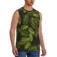thumbnail image 2 of Easygdp Tropical Palm Leaves Fern Leaf Men's Breathable Tank Tops Sleeveless Sporty T Shirts for Basketball, Mountaineering, Bodybuilding -X-Large, 2 of 8