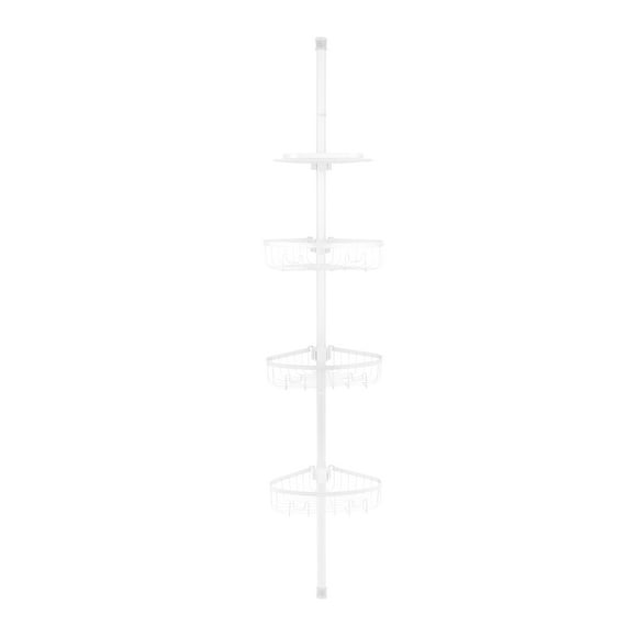 Era Pole Shower Caddy White, Adjustable Height 82.5-96in, Pole Caddy White