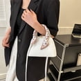 thumbnail image 1 of Bolso de hombro para mujer Bolso bandolera de cuero de PU Bolso de mano con bufandas elegantes (Blanco), 1 of 3