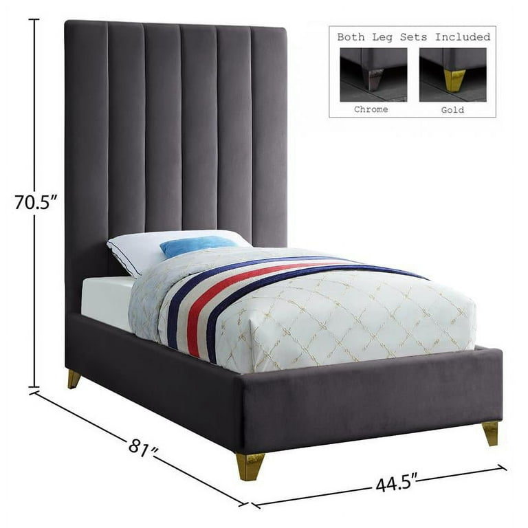 Meridian Furniture Via Velvet Twin Bed Meridian Furniture Via Velvet Twin Bed