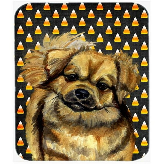 Tibetan Spaniel Candy Corn Halloween Portrait Mouse Pad, Hot Pad or Trivet