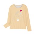 thumbnail image 4 of Odeerbi Kids Boys Girls Long Sleeve Shirt Fall Winter Base Layer Cartoon Printed Undershirt Cute Print Shirts Crewneck Tops Dressy Casual Blouses Kids Clothes Beige, 4 of 5