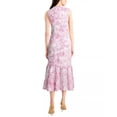 thumbnail image 2 of Charter Club Women's Printed Eyelet Ruffled Faux-Wrap Dress Dark Pink Size 16, 2 of 3