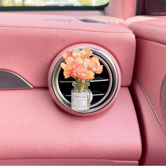 Girl Girly Car Accessories for Women, Cute Car Decor Dashboard Decorations, Cute Flower Air Freshener Vent Clips, Auto Interior Dash Ornament Accessories