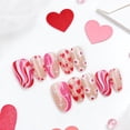 thumbnail image 2 of Valentines Press on Nails GJJBQTT Diseño floral de corazón rojo, 2 of 7
