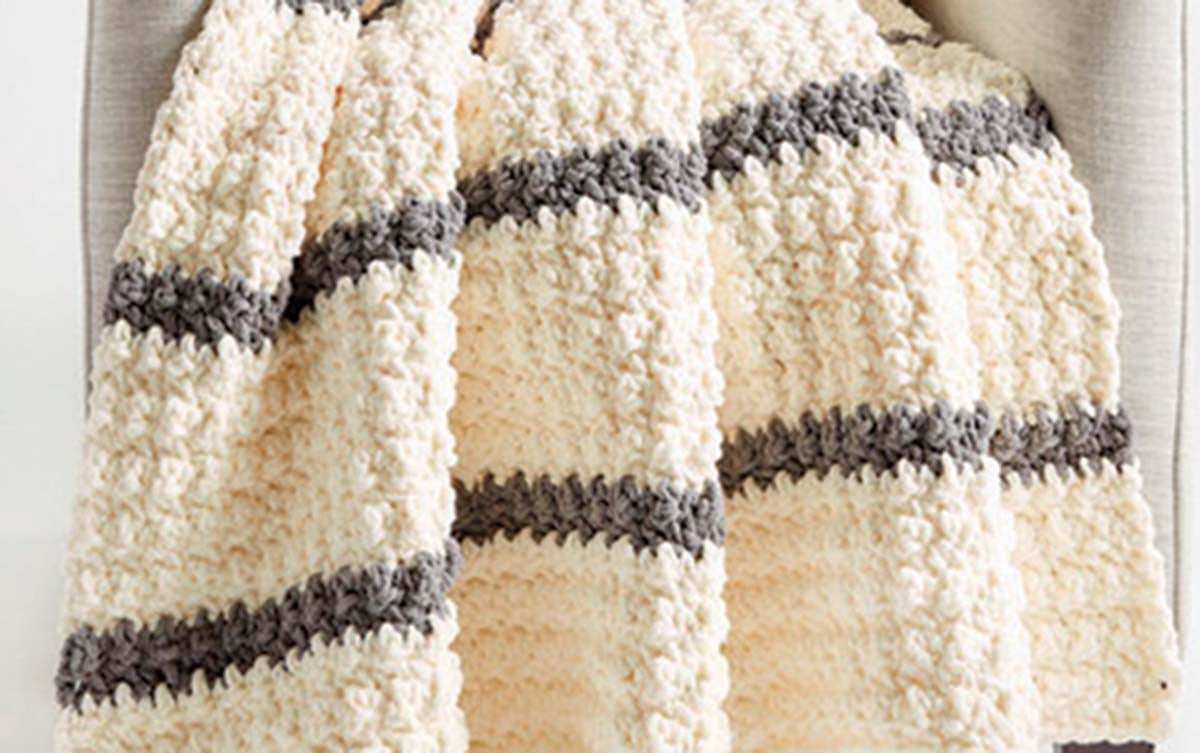 Bernat® Pinstripe Crochet Blanket Kit