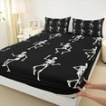 thumbnail image 3 of Homewish Funny Skeleton Full Size Sheets, Gothic Cartoon Skull Bed Sheets, Teens Kids Boys Girls Sheet Sets, Super Cozy Room Decor, 4pcs, 3 of 7