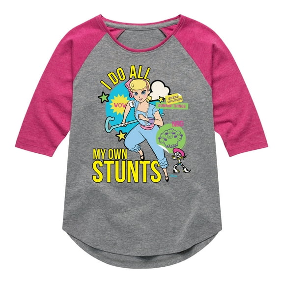 Toy Story 4 - I Do My Own Stunts Bo - Toddler & Youth Girls Raglan Graphic T-Shirt